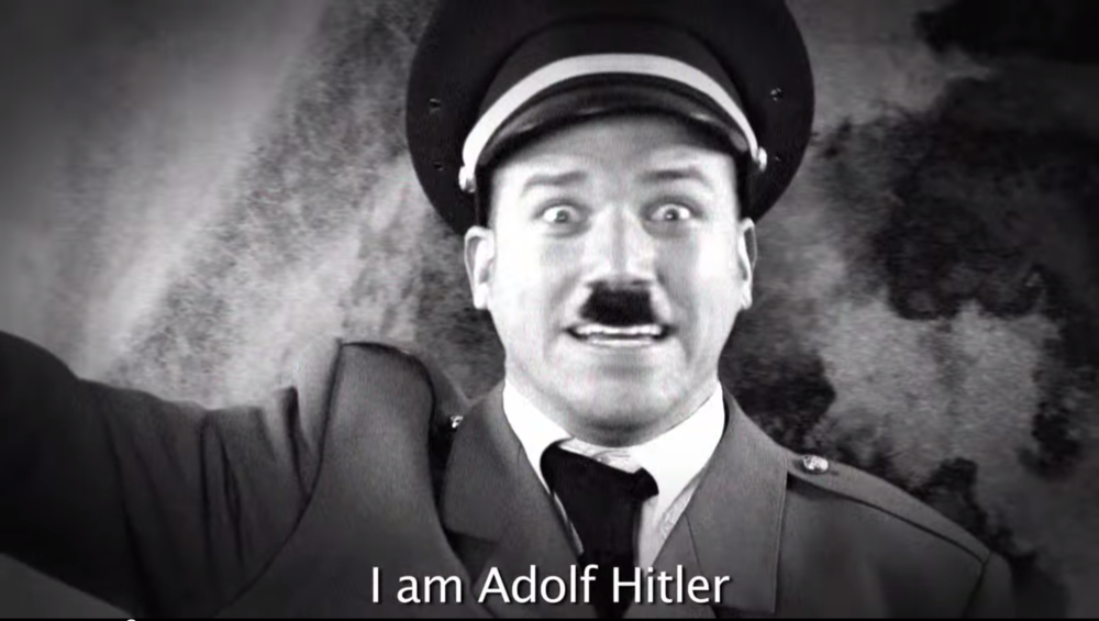 Pictured: Not actually Adolf Hitler. (Image via Epic Rap Battles of History/YouTube)