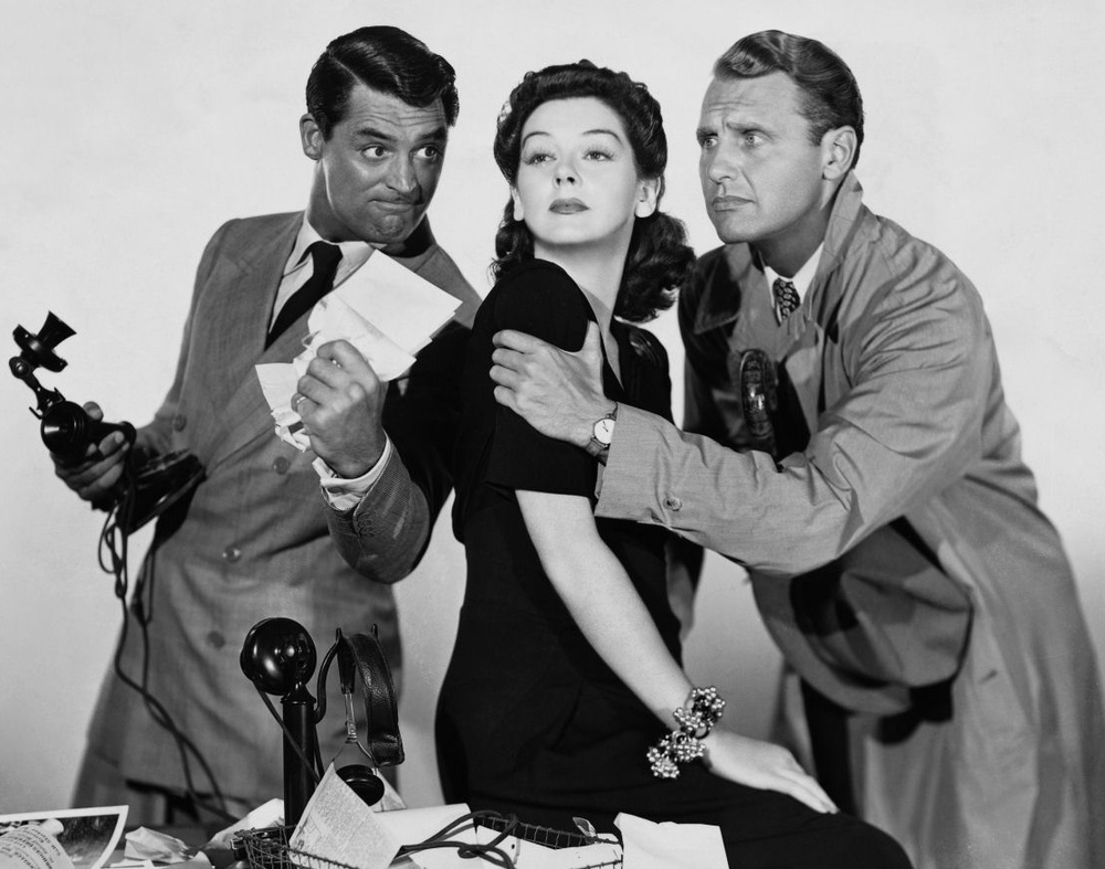 Cary Grant, Rosalind Russell and Ralph Bellamy in 